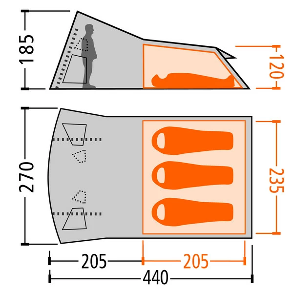 FRILUFTS GRASSHOLM 3 AIR - Familienzelt Monument/ Moonlight Blue 2 FRILUFTS GRASSHOLM 3 AIR - Familienzelt Monument/ Moonlight Blue – Bild 2